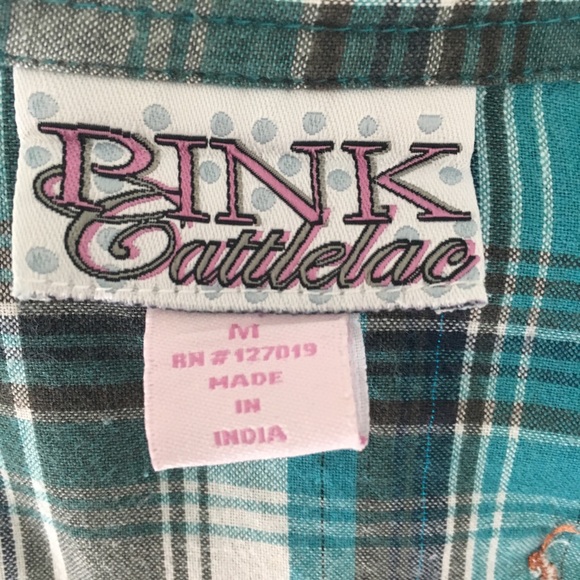 Pink Cattleac Plaid Button Down W/ Pearl Buttons - Picture 7 of 7